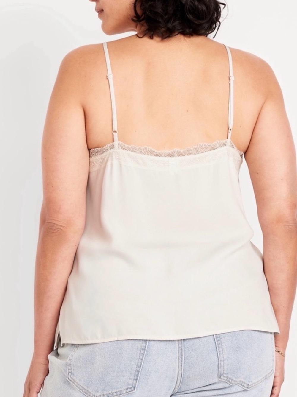 Old Navy Lace-Trim Satin Camisole - Ivory - Picture 2 of 8